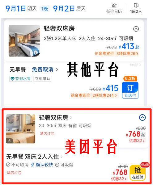 酒店預訂暗藏“黃牛” 美團代售客房產品，商家毫不知情背后的灰色鏈條